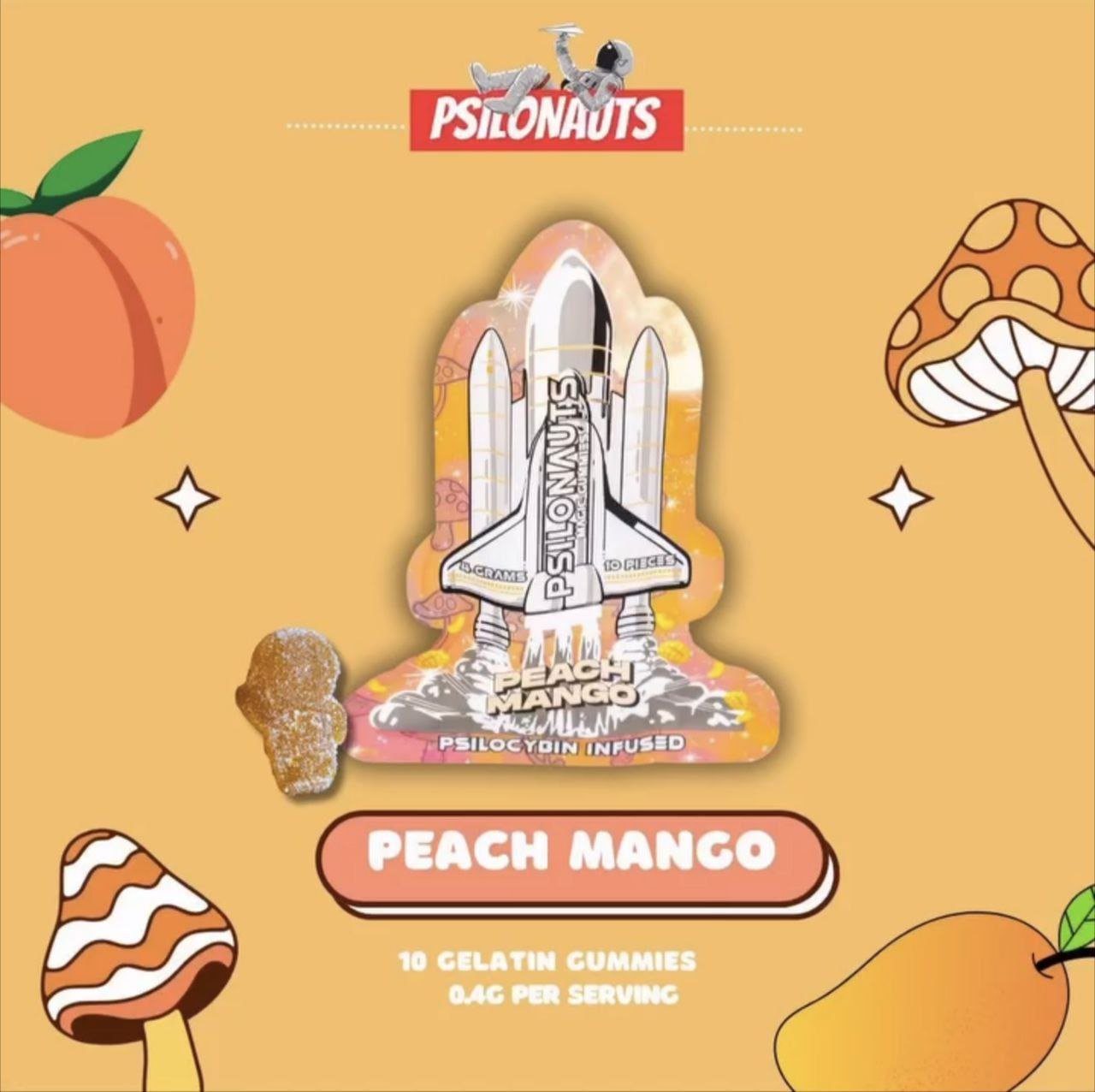 Psilonauts Peach Mango Gummies Psilonauts Peach Mango Gummies